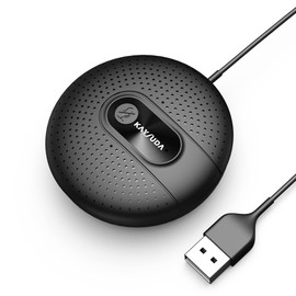 KAYSUDA Conference USB Microphone, Omnidirectional Condenser PC Mic Plug & Play with AI Voice Algorithm ENC and AGC