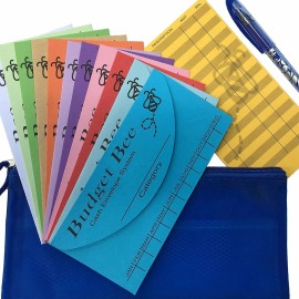 Budget Bee Cash Envelope Wallet System Budget Planner Organizer w Carry Bag & Erasable Pen