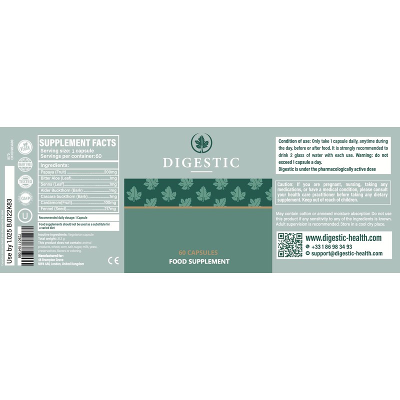 Digestic - Laxative for Constipation Relief, Stool Softener 100% Natural,