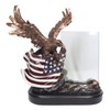 Ebros Patriotic Bald Eagle with Outspread Wings Perching On Star