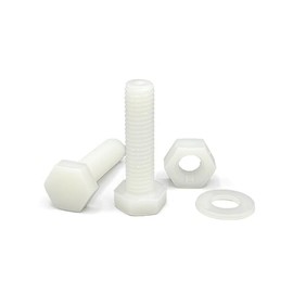 NOLDAR Nylon Hex Bolts - Includes 20 Screws with 20 Nuts and 20 Washers (Pack of 60) Plastic - Full Thread - M5 x 30mm