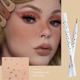 Natural Freckle Pen - Waterproof & Long-Lasting Freckle Tattoo Stamp for Realistic Makeup. Create a Sun-Kissed Look with Fake Freckles