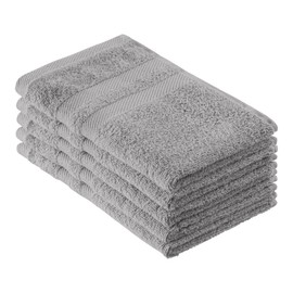 Homewell Towel Set - Soft and Absorbent, 100% Cotton, Oeko-Tex 100 Certified (5 Guest Towels 30 x 50 cm, Grey)