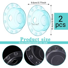 2 Pcs Bathtub Overflow Drain Cover Bathtub Stoppers 6.1 Inch Transparent & Green PVC Tub Overflow Drain Cover Plug for Deep Water Bath, Universal Fit for Tub Drains Hole