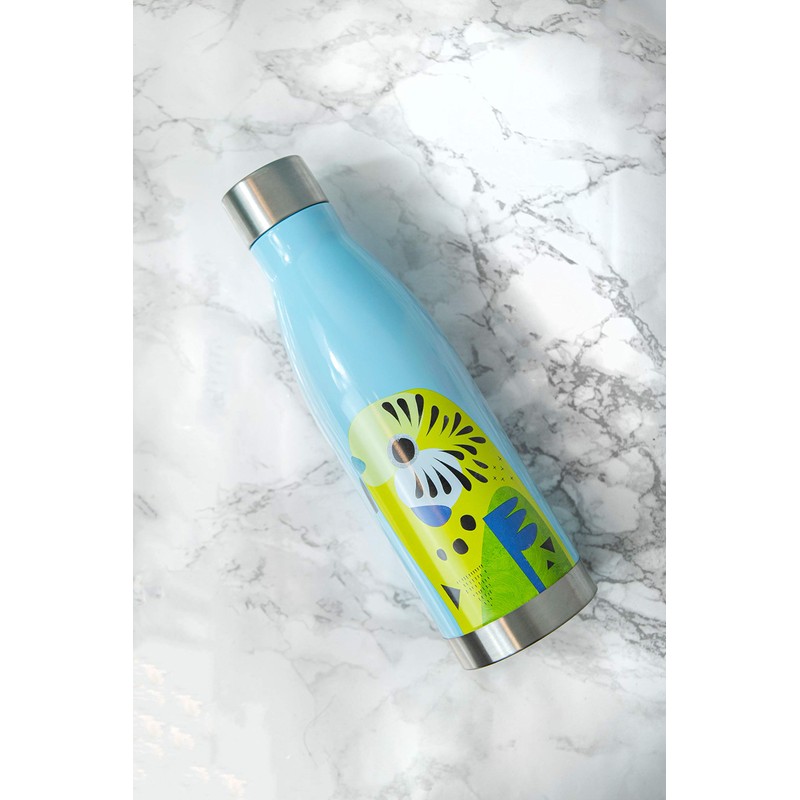 Maxwell & Williams JR0010 Pete Cromer Insulated Water Bottle, Budgerigar