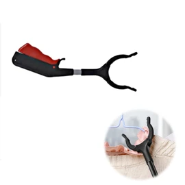 nalaina Magic Hand Magic Reacher, Garbage Pickup, Length 11.6 inches (29.5 cm), Grip Rod, Versatile Long Hand, Arm Aid, Clean, Rotating Rubber Gripper, Built-in Magnet, Lightweight and Easy to Use, Suitable for Both Pregnant Women, Elderly and Children, Black