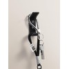 SORWDUERM Pack of 2 Black Leather Coat Hooks Wall for