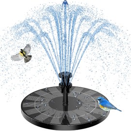 AISITIN - Fuente Solar de jardín para Exteriores, 3.5 W, Bomba Solar para Exteriores, Estanque con 6 boquillas, Bomba Solar Flotante para baño de pájaros, Acuario, Fuente de jardín (1 Pieza)