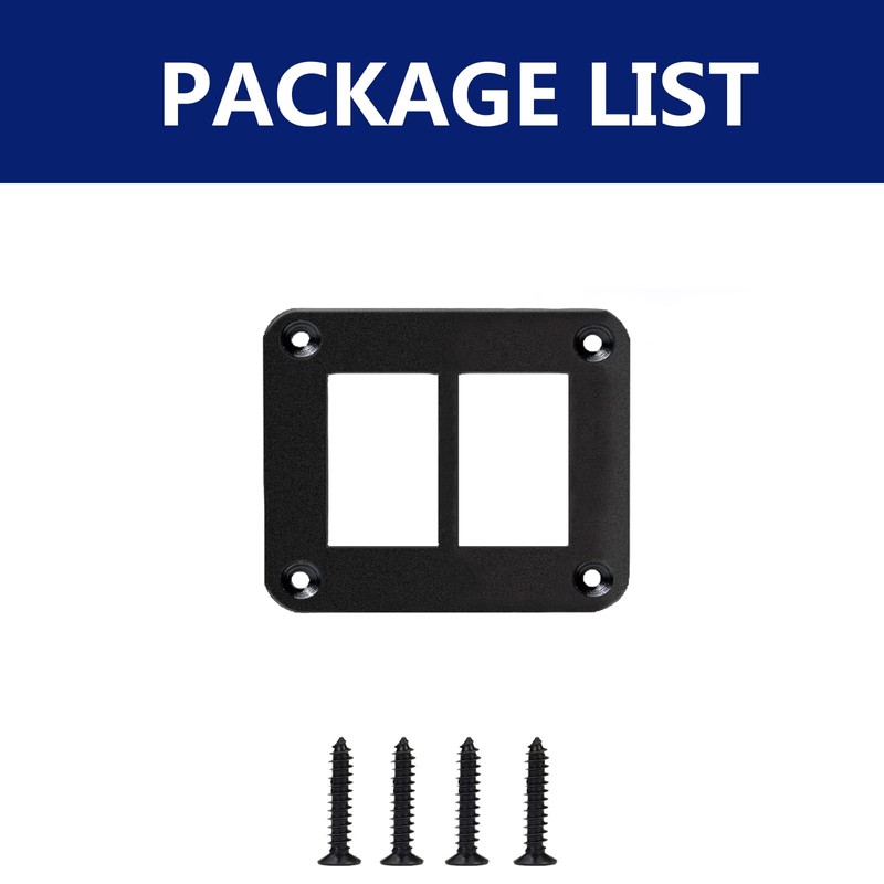 MIIGII Switch Panel, 2 Gang Rocker Toggle Switch Aluminum Housing