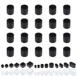 Swpeet 20Pcs 3/4" Black Round Chair Leg Caps, Floor Protectors, Table Chair Leg Protection Cover, Furniture Leg Caps，Leg Tips Covers, Feet Pads, Feet for Furniture Table Chair
