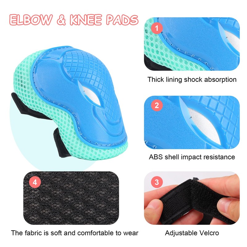 Knee Pads Children's Inline Pads Children's Adjustable Protector Set, Elbow