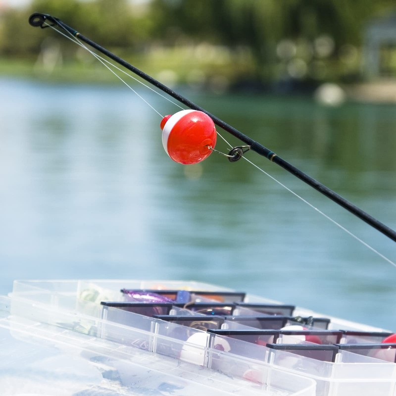 PATIKIL 25mm Fishing Bobber 16pcs Hard ABS Push Button Round