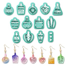 ORIGACH 13 Pcs Magic Potion Bottle Clay Cutters, Bottle Shape Plant Crystal Moon Themed Polymer Clay Cutters for Earring Jewelry Making
