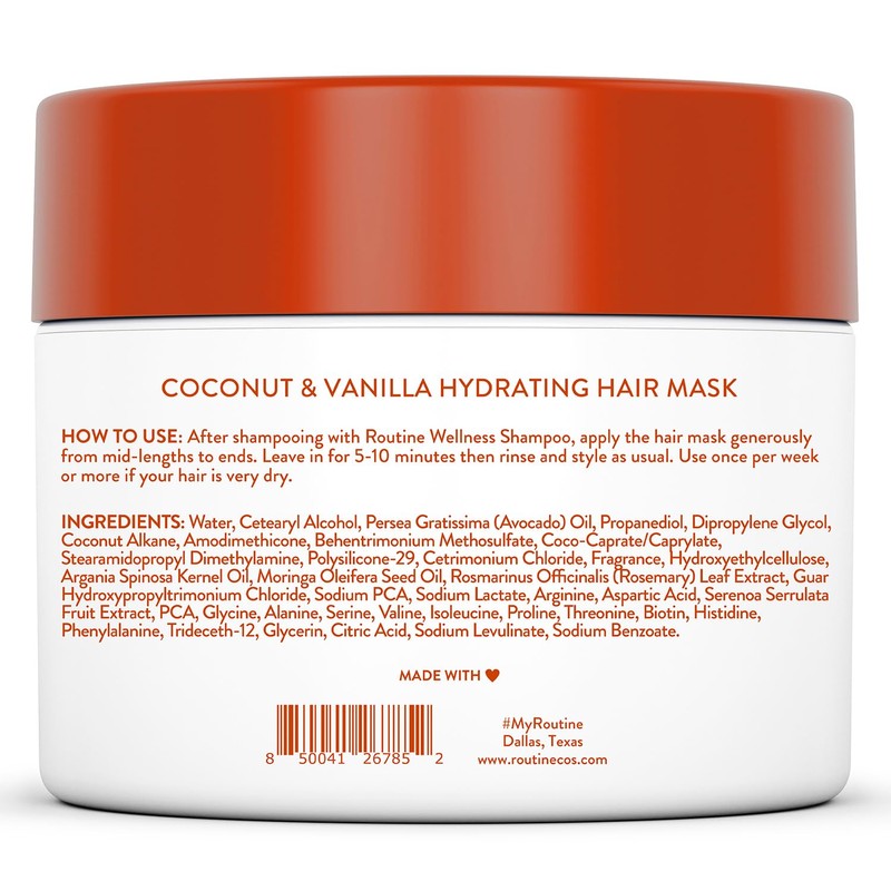 Routine Wellness Hydrating & Conditioning Hair Mask, 8oz, Coconut &