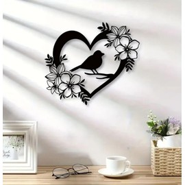 BGJJGT Metal Bird Wall Decor, Black Metal Garden Wall Art Outdoor Birds Ornaments for Fences