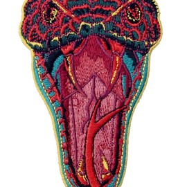 The Roaring Snake Patch Embroidered Applique Badge Iron On Sew On Emblem