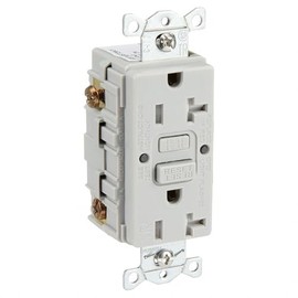 Gfci Receptacle, 20A, 125Vac, 5-20R, Gray