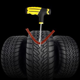 Flat Tire Repair Kit - Car Tire Repair Tools Fix Punctures - Heavy Duty Fix Tools with T-Handle Portable Auto Accessories for Motorcycle Sedans Tractor Vehicle
