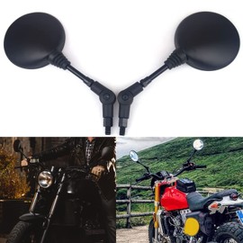 10mm Motorcycle Folding Round Rearview Mirrors for Sports Bike Suzuki Cruiser Scooter Honda