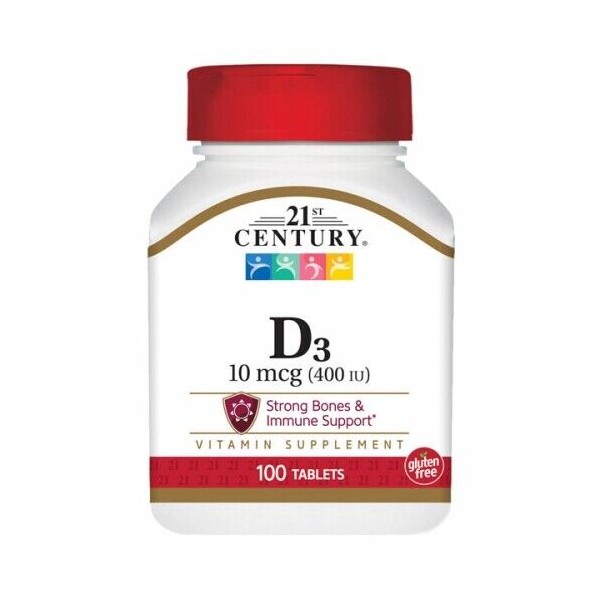 Vitamin D3 400 IU 100 Tabs  by 21st Century