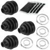 Caltric 2 Front Axle Inner Outer CV Boot Kit for