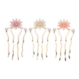 FOMIYES 3Pcs Vintage Flower Hair Stick U Shaped Metal Hairpins Ancient Style Retro Hairpin for Wedding Party and Everyday Use with Chic