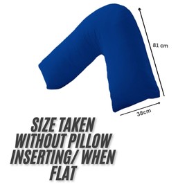 Urban Groove V Shaped Pillowcase Cover Plain Polycotton Back & Neck Support Orthopaedic/Pregnancy/Nursing Pillowcase Cover - V Pillow case cover only (Envelope Closure) (Royal Blue)