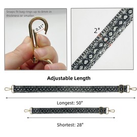 Model Worker - Correa de lona para bolso de mano de 2 pulgadas de ancho, correa ajustable para guitarra cruzada con hebilla de metal dorado, style5, 2"