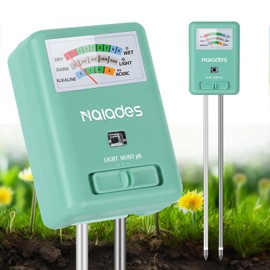 3-in-1 Soil Moisture Meter Light and PH Tester for Indoor & Outdoor House Plants, Garden, Lawn, Farm (No Battery Needed)