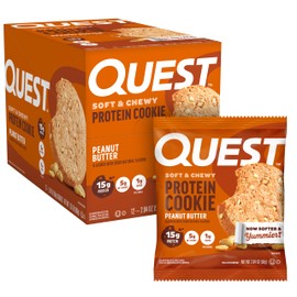 Quest Nutrition Peanut Butter Protein Cookie, 15g Protein, 1g Sugar, 5g Net Carbs, Keto Friendly, High Protein, Low Carb, 12 Count