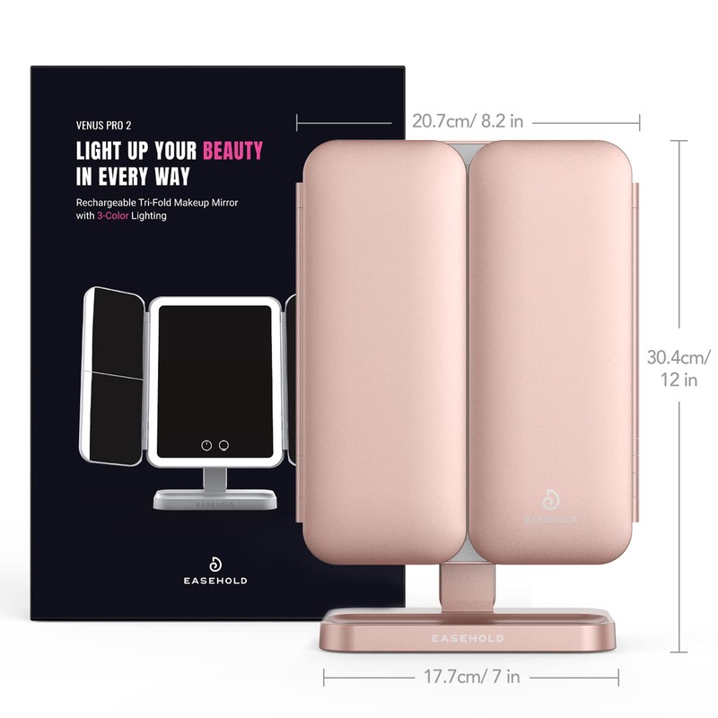 EASEHOLD Rechargeable Vanity Mirror with Lights, 116 LEDs Make up