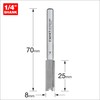 Trend Professional Straight Two Flute Router Cutter Bit, 1/4 Inch