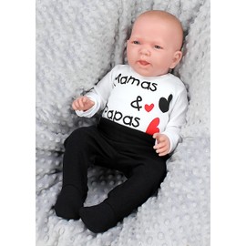 TupTam Long Sleeve Baby Bodysuit - Set of 5 Baby Bodysuit with Motif Made of Cotton - Oeko-Tex Certified, Mamas Papas Treasure White Bear Blue Green