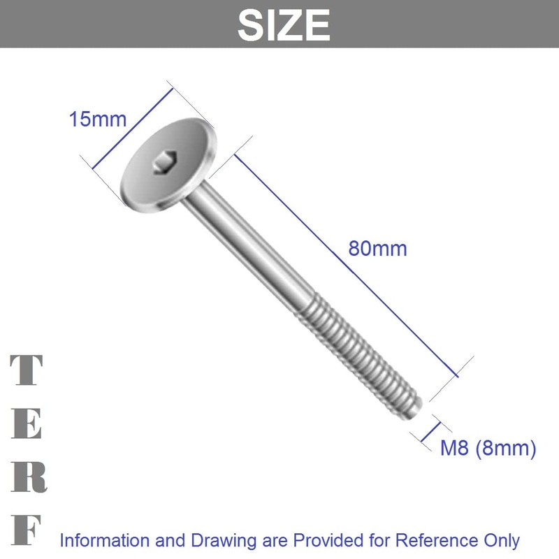 TERF® M8 X 80mm Joint Connector Bolts M8 (8mm) X