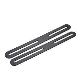 Xiaoyztan Thickened Steel Joining Plates Slotted Hole Steel Fixing Plates Furniture Repair Mending Plates Straight Brackets Dual Slots 2 Pcs 8.5x0.95in Black