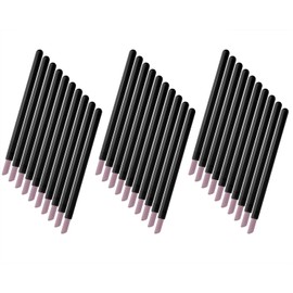 ONLYKXY 30pcs Pumice Stone Nail Cuticle Pushers 5.3in Plastic Handle Trimmer Cleaning Cuticle Remover Stick Nail File Art Manicure Pedicure Tool for Nails Home Salon Fingernail Care,Black