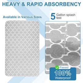 OUTCREATOR® Washable Bed Pads 34" x 76" (Pack of 2), Incontinence Mattress Protector, Anti-Slip Waterproof Underpads for Adults Kids Elderly Pets, Absorbency & Reusable Bedwetting Pads (Gray)