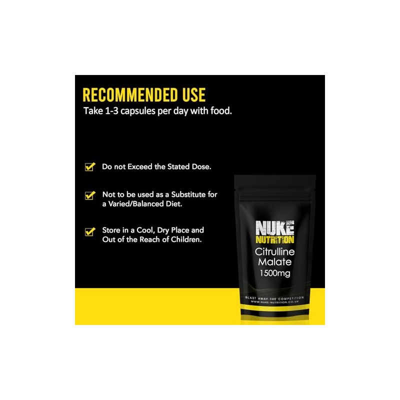 Nuke Nutrition L Citrulline Malate Capsules 1500mg - High Strength
