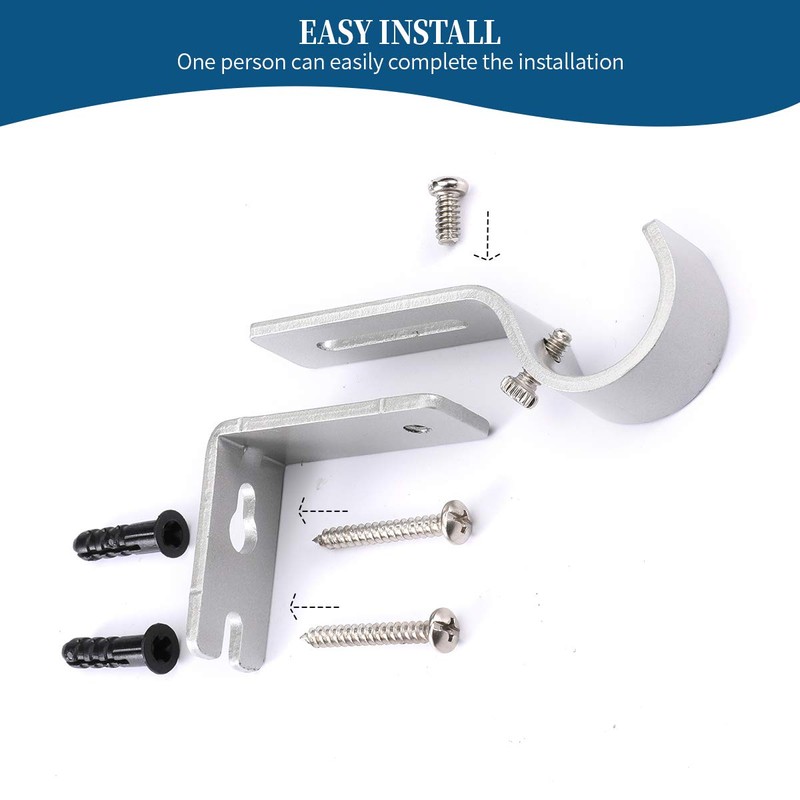 Anndason Heavy Duty Adjustable Curtain Rod Brackets Rod Holders for
