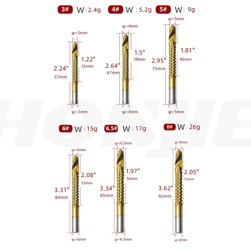 Tsnamay 3-8mm Titanium HSS Drill & Saw Bit Set Cutting