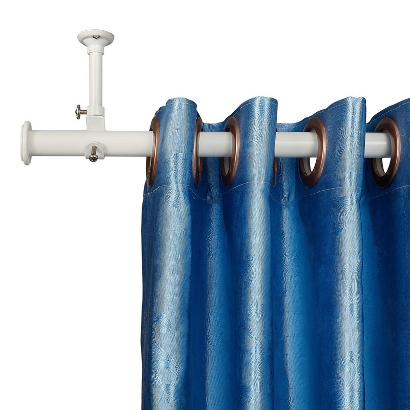 YunNephele Ceiling Curtain Rod 56-108 inch,Adjustable Metal Single Window Curtain