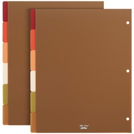 Mr. Pen- 3 Ring Binder Dividers with Tabs, 2 Sets, 6 Pack/Set, Letter Size, Spice Blend Colors, Plastic 6 Tab Dividers for 3 Ring Binder with 12 pcs Labels