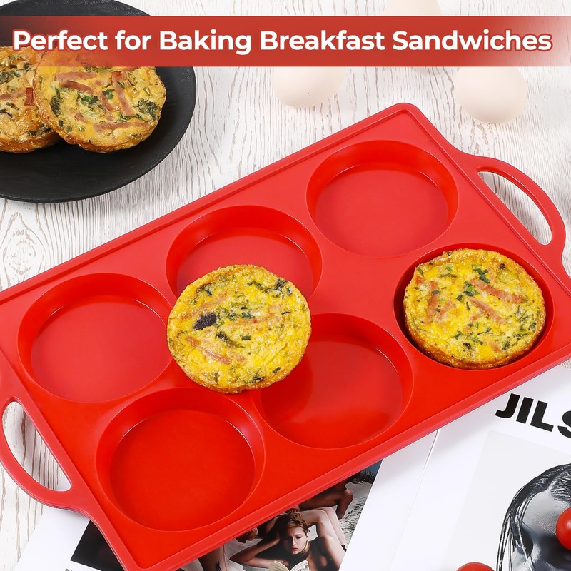 CAKETIME Muffin Top Pan Non Stick, 4 Inch Metal Frame