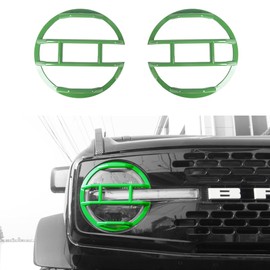 POETRYXIAO Bronco Headlight Guard Cover for 2021-2023 Ford Bronco,Headlight Lamp Trim Protector for Bronco Accessories (Army Green)