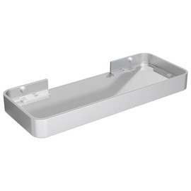 Danpoo Small Floating Shelf Bathroom Wall Shelf, 12" Tempered Glass Shelf Wall Mounted(Matte Silver)