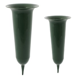 Grave Vase, Grave Vase, Grave Decoration, Set of 2, Dark Green