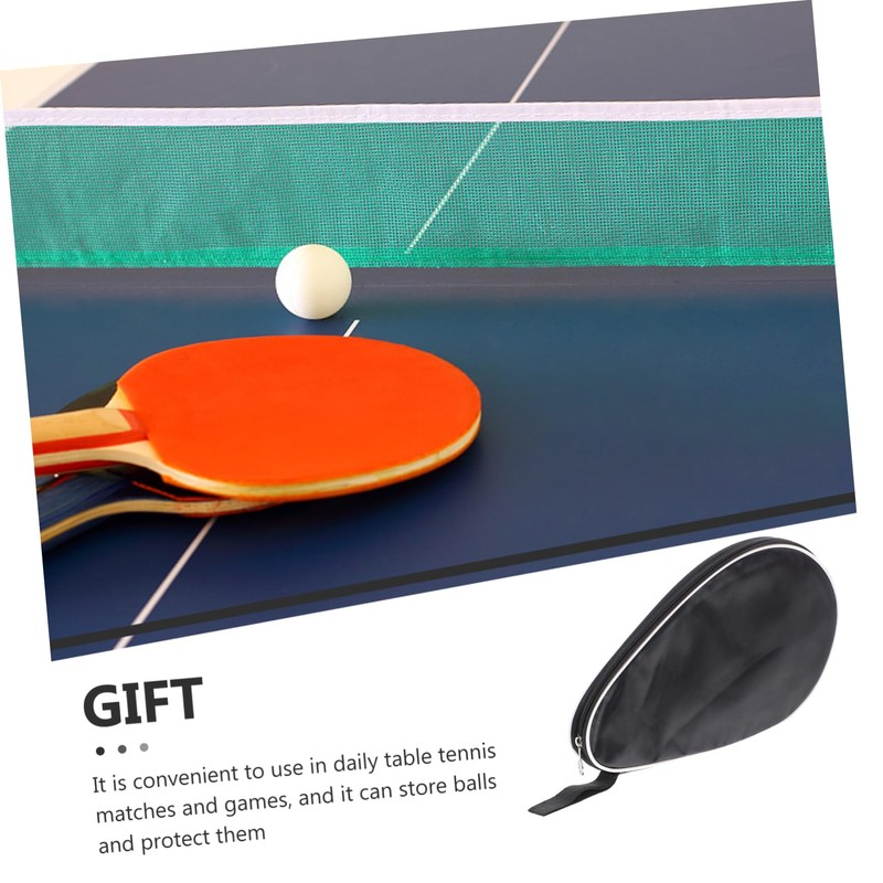 Black Half Round Pong Paddle Storage Bag 180-Degree Opening Compact