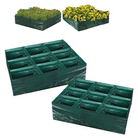 2PCSRaised Garden Planter Fabric Bed, 9 Divided Grids Durable Square Planting Grow Pot, Plant Grow Bags for Outdoor Carrot Onion Herb Flower Vegetable Plants