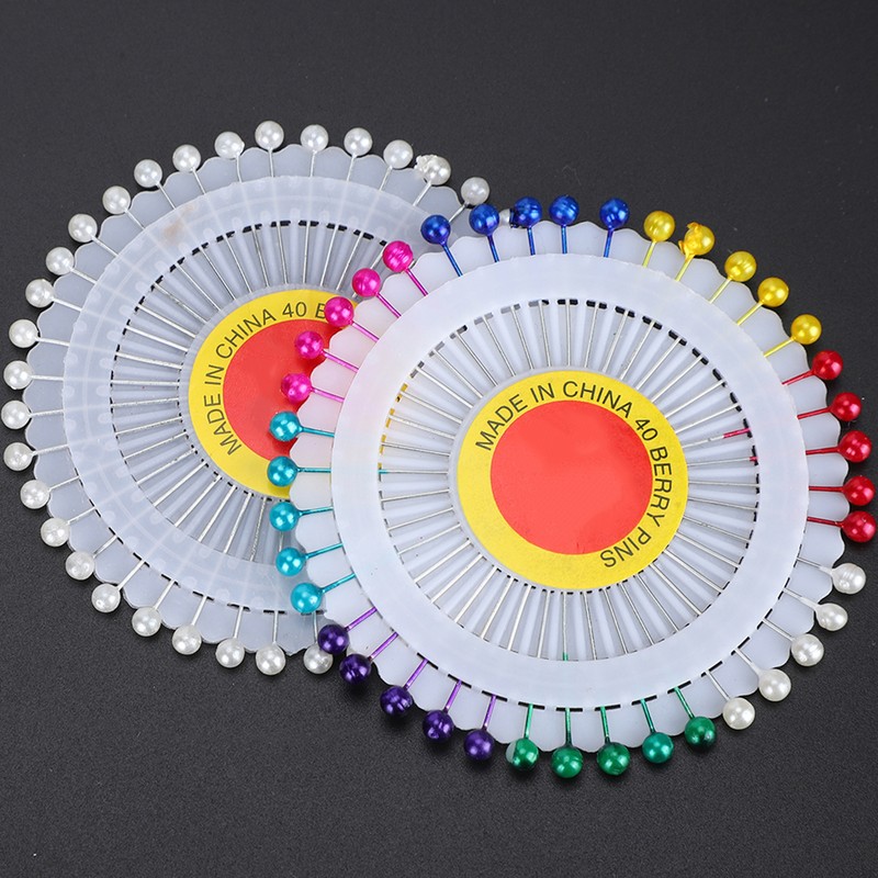 1920Pcs Pearl Head Pins Color Pinwheel Cloth Fixing Bouquet Decoration