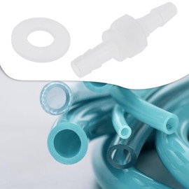 Briny River 4 Set 6-M8-6 6mm Dual Ended Plastic Hose Barb Bulkhead Fitting with Gasket for Inner Diameter 6mm Hose Hex Barbed Union Splicer Adapter for Water Fuel Air Applications